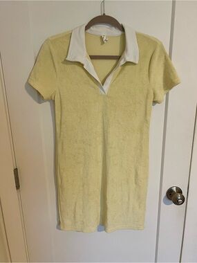 Anthropologie Classic Polo Terry Short Sleeve Dress - Butter Yellow 🧈